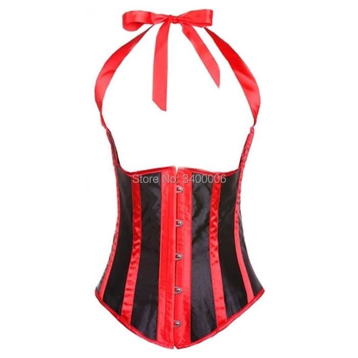 Bustier femme,Corsets et Bustiers Sexy à rayures sous le buste,Corset