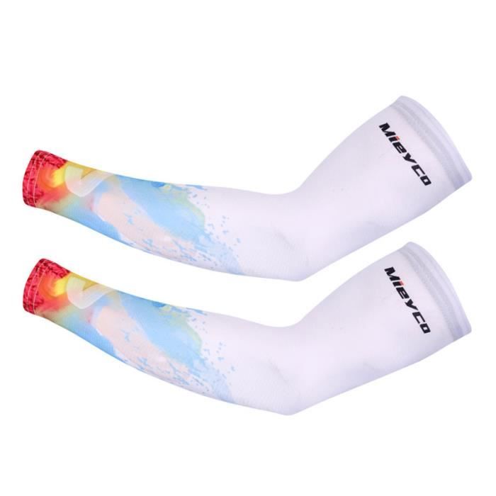 Manchons De Protection Solaire Anti-UV – Respirants, élastiques – Pour Running, Vélo, Pêche – Taille L Et XL – Blanc
