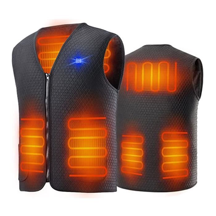 Gilet Chauffant Antelife USB - 5 Zones Chauffantes, 3 Niveaux Température, Pour Moto Chasse