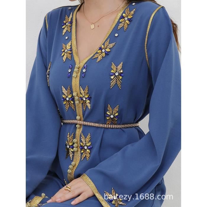 Ramadan Eid Mubarak Caftan Satin Abaya dubai arabe turquie Islam musulman longue Robe pour femmes Caftan Niqab Robe Djellaba Femme Noir Cdiscount Pret a Porter