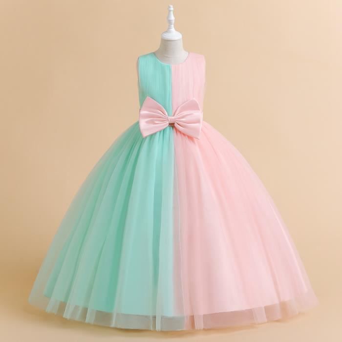 Robe Fille Nouveau Puff Sleeve Broderie Dentelle Fille De Fleur Petite