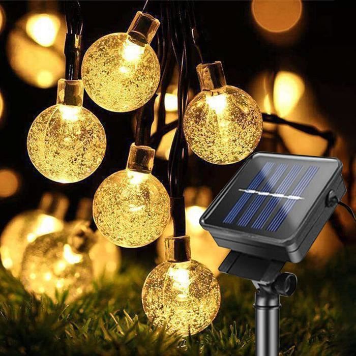Guirlande Lumineuse Solaire Extérieure, 11M - 60 LED IP65 8 Modes Guirlande  Solaire Extérieure pour Jardin, Terrasse, Fête, Noël - Cdiscount Maison