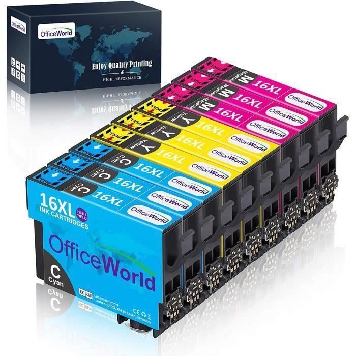 Cartouche Encre Office World Compatible cartouche encre epson 16 xl cyan magenta jaune pour Epson