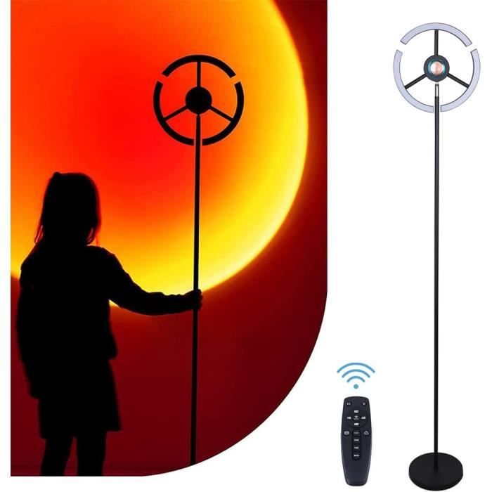 Lampe Coucher de Soleil Sunset Lamp Lampadaire LED Dimmable 2 en 1 Plafonnier Liseuse avec