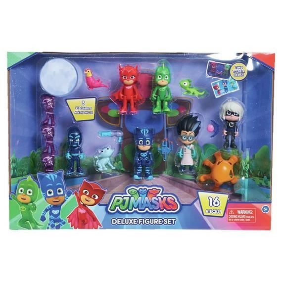 LES PYJAMASQUES,NOUVELLE VERSION, Ensemble de figurines PJ Masks Deluxe, 16  pieces, pour une expérience inoubliable. - Cdiscount Jeux - Jouets