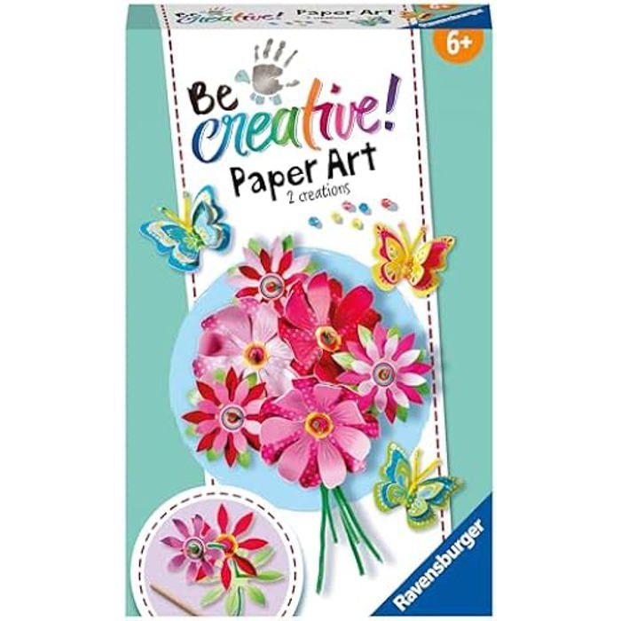 Kit Bricolage Fleurs Papillons En Bois Pour Enfant - 12 Papillons + 12 Fleurs + Crayons Aquarelle + Autocollants, Activité Créative Anniversaire Fille