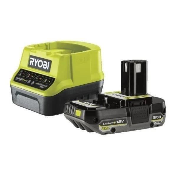 Pack batterie + avec chargeur - RYOBI - Lithium 18 V - 2,0 Ah Compacte