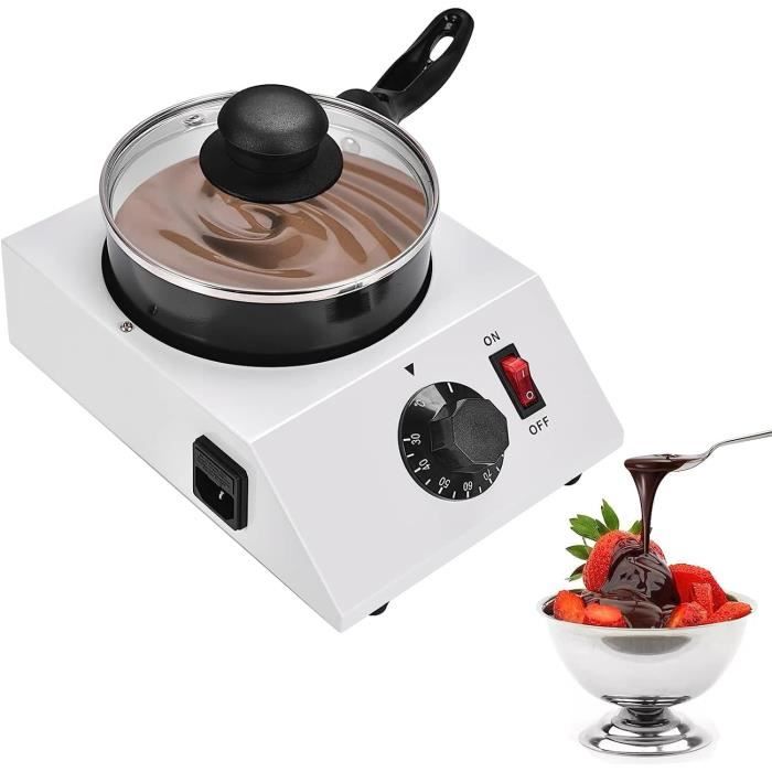 Fondue à Chocolat Électrique - Pot Anti-adhésif Céramique/Aluminium - Température Réglable 30-85°C - Capacité 1 Kg