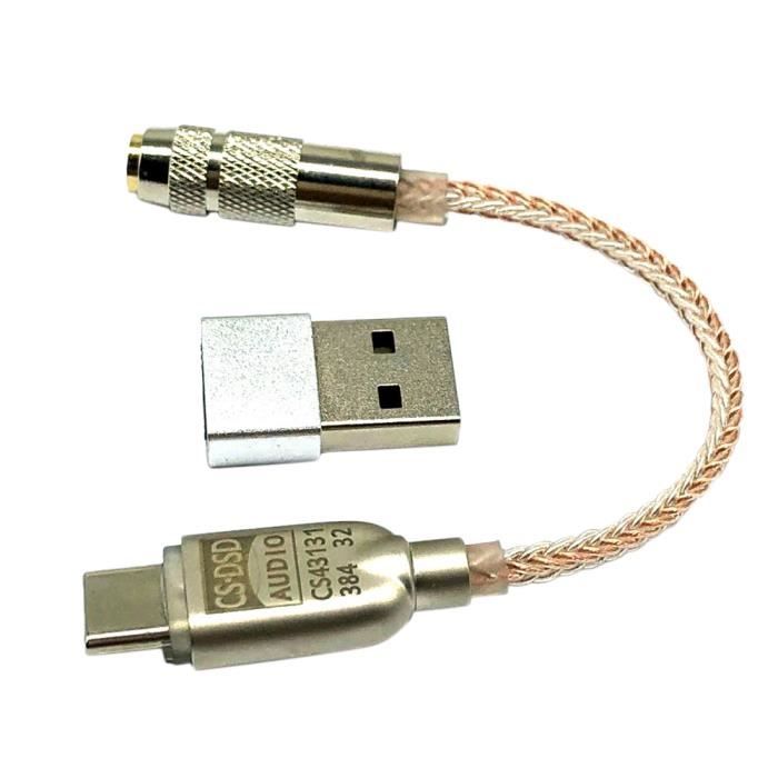 2X CX31993 Amp De Casque USB Type C Avec Sortie 3.5mm Câble De Décodage Audio Pour Android