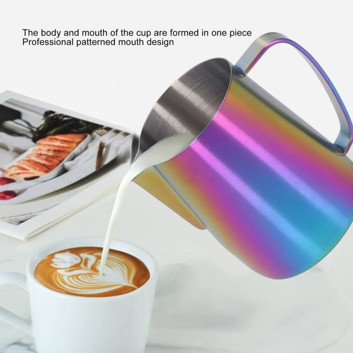 Pichet Doseur Inox 1L Avec Marques Ml/oz - Pour Latte, Cuisine Et Cire Fondue