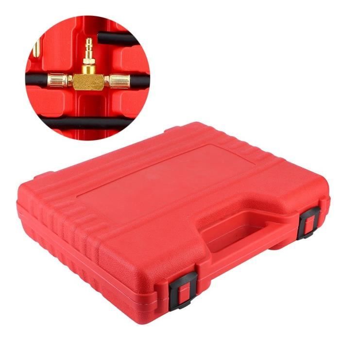 Tu-443 Kit De Testeur De Jauge De Pression D'Injection De Carburant Professionnel 0-140Psi Kit D'Outils De Diagnostic De Voiture Automatique Testeur,Ensembles D'Outils Jauge De Pression De Carburant 