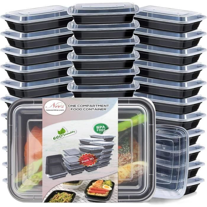 Neez Meal Prep Lot de 30 Boîtes Repas Alimentaires à 1 Compartiments