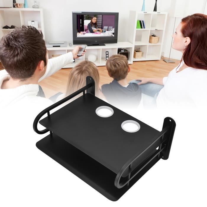 SURENHAP Étagère de routeur Étagère Murale Flottante à Double Couche Étagère de Boîte TV Étagère Murale de DVD de meuble detachees