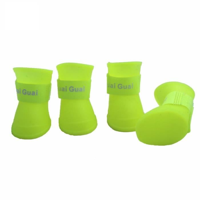 Chaussure pour Chien Bottes de Pluie en Caoutchouc Marche Chausson animaux de compagnie imperméable protection pattes antidérapante