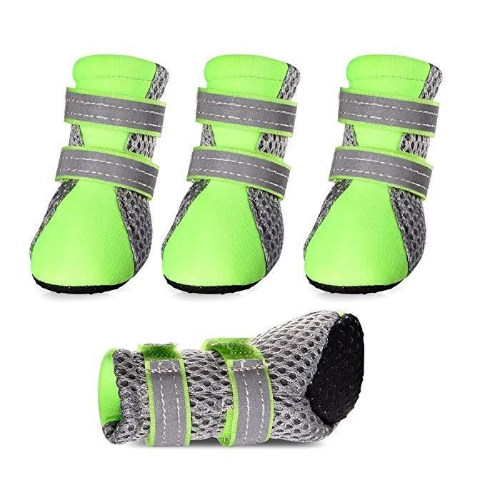 Meilleurs prix pour Chaussure de Chien Respirantes réfléchissante Bottes Chien protection pattes guêtres Pour Petit Chien Chausson animaux 3.5*3cm