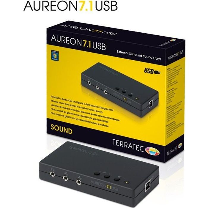 TERRATEC Carte de son externe 7.1 USB AUREON 7.1 USB - Lecteur audio : 16 bits / 48 KHz