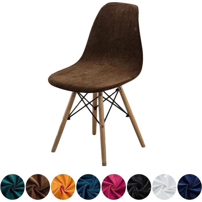 Mswborml F,4PCS, Incurvé Housse de Chaise Scandinave Extensible Lot de 4/2/6, Extensible Couverture de Chaise de Bureau avec Dossier Incurvé, Incurvé Couvre Chaise Bureau Cuisine, Lavable en Machine
