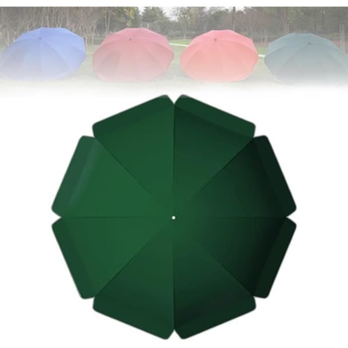 Toile De Rechange Parasol Déporté Carré 3x3m - 8 Côtes - Tissu Polyester Vert Foncé - Imperméable UV - 4