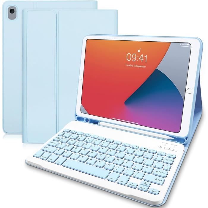 Clavier Bluetooth Amovible Pour IPad 10.2" & 10.5" - Rétroéclairage 7 Couleurs, AZERTY Français, Support Stylo - 10