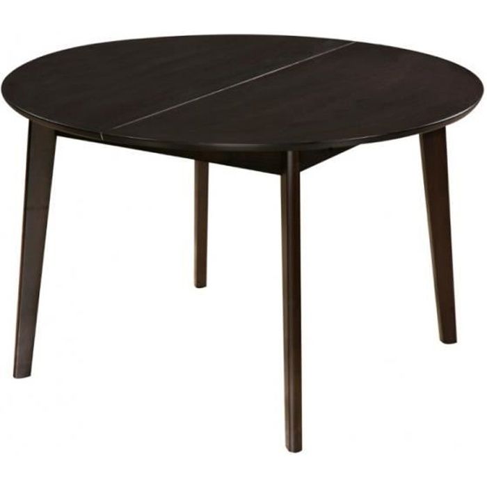 Table ovale extensible - TIFFANY - Hêtre massif wengé - 4 à 6 couverts