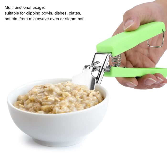 Pince Pour Bol Chaud 2 Pièces - Clip Anti-Brûlure Lève-Bocal Pour Micro-Ondes Et Four