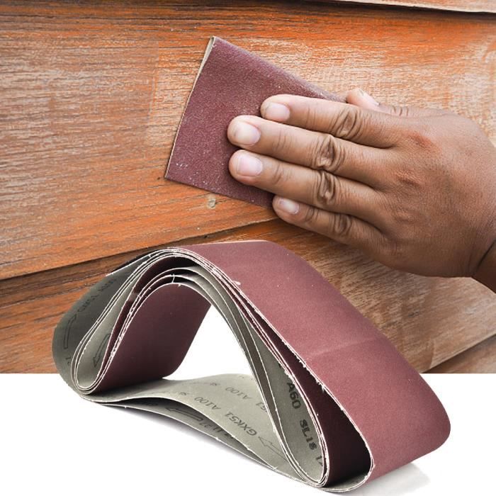 10 Bandes Abrasives 76x610mm Grain 60 Oxyde D'aluminium - Pour Ponceuse à Bande, Métal, Bois, Enlèvement Rouille Et Peinture