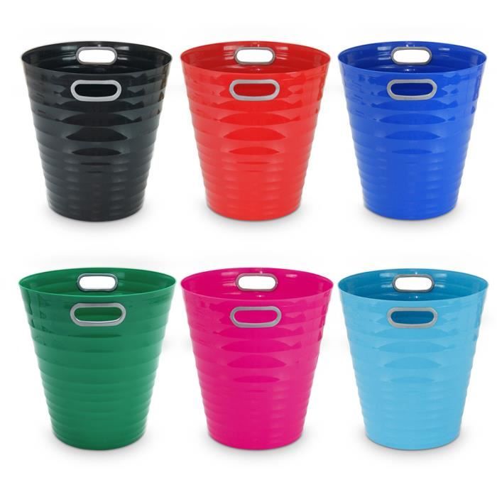 Lot poubelles de bureau colorées – Corbeille à papier en
