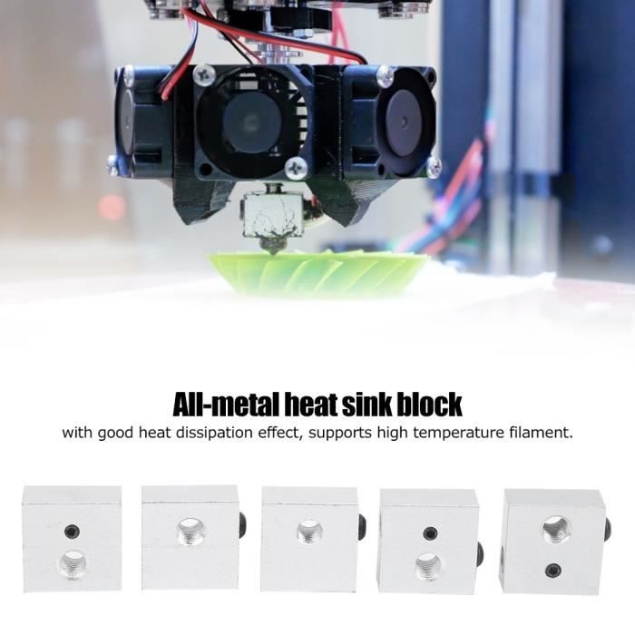DEX Bloc chauffant Aluminum Heater Block Kit MK7 MK8 3D Printer