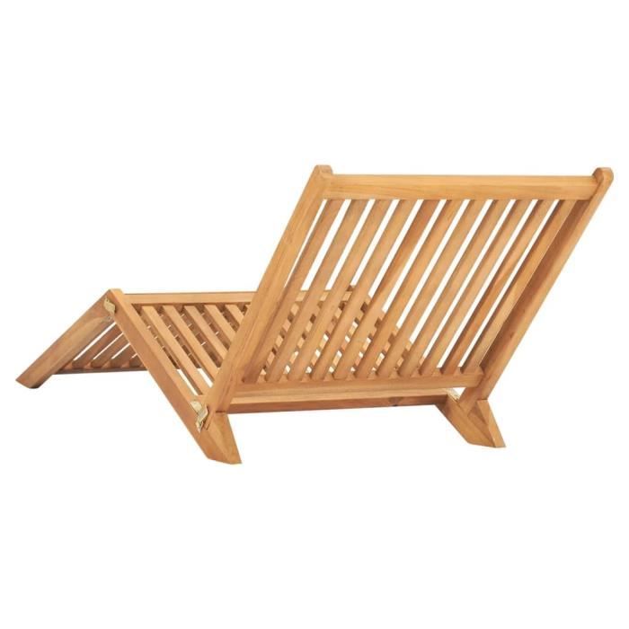 hua - bains de soleil - chaise longue bois de teck solide - yosoo - dx14787