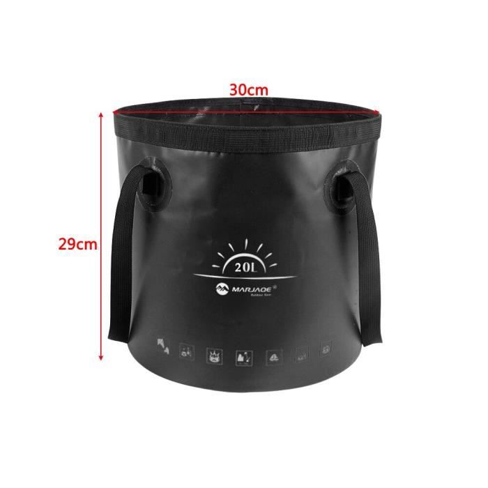 Sac d'eau étanche Portable 12L 20L, seau pliant, conteneur de stockage d'eau, sacs de transport pour la pêche, le Camping et la randonnée  15
