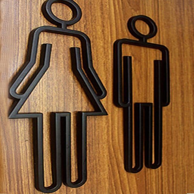 Lurrose Plaque Porte Salle De Bain Acrylique - Symboles Hommes Femmes Toilettes