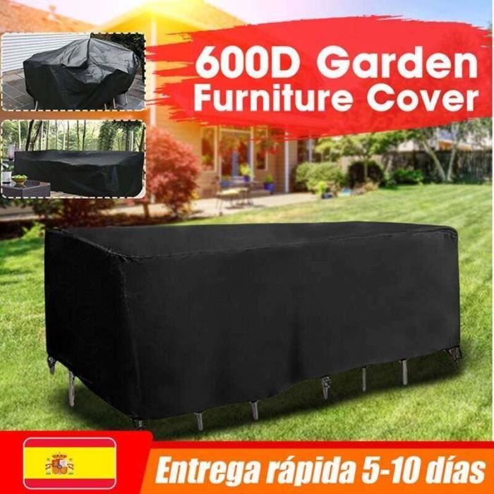 Housse Meuble Jardin Imperméable Xiliy 120x120x74cm - Polyester Protection UV Vent Pluie