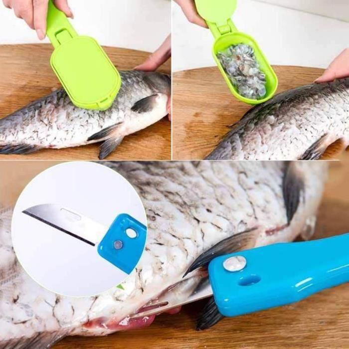 Décailleur à Poisson,Grattoir en Acier Inoxydable pour Poisson | Outil de Cuisine avec Manche en Bois pour Cuisine Maison Restaurant Camping