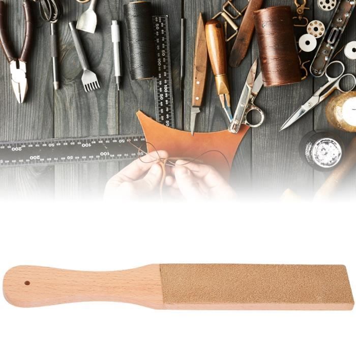 Cuir à Aiguiser Double Face Avec Manche – Pour Couteaux De Cuisine, Ciseaux à Bois – Affûtage Rapide Et Précis - 2