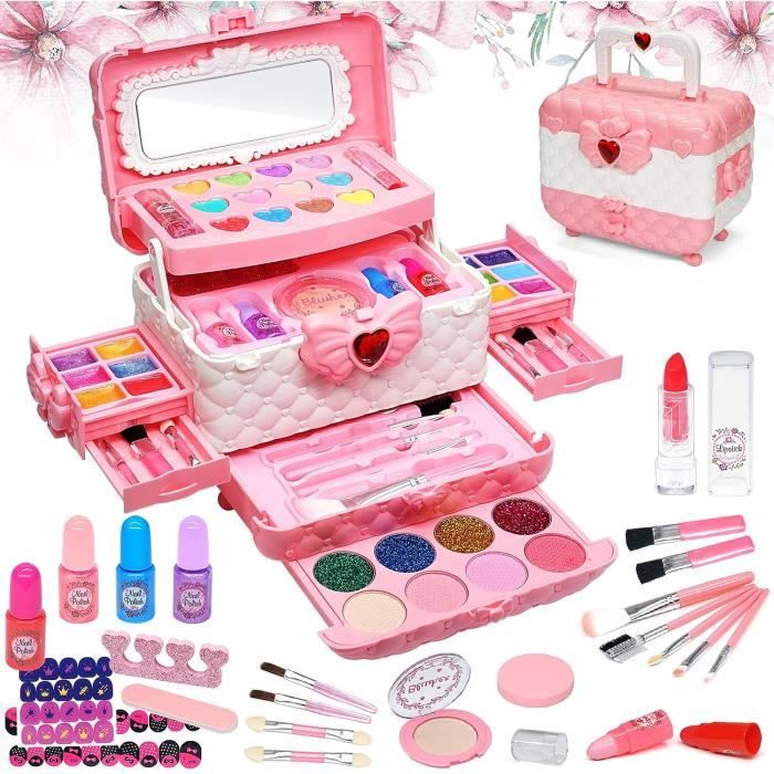 Acheter Kit de maquillage pour enfants, ensemble de maquillage pour filles,  Kit de maquillage avec trousse de maquillage, jouets de noël