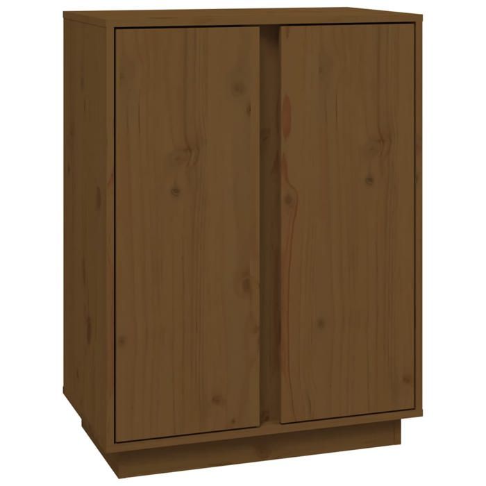 Buffet Chêne Marron 60x35x98.5 Cm - 4 Tiroirs - Rangement Salon Ou Couloir, Style Minimaliste