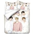 Kpop BTS Parure de lit en Microfibre avec Sets de Housse de Couette et taies d'oreiller 220 x 240cm-1