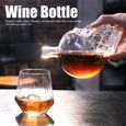 Fournitures de cuisine Bouteille de Vin en Verre Forme de Crâne Bouteille de Whisky Transparente pour Bar KTV(1000 ml ) HB008-1
