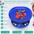 Balance Cuisine Electronique Balance de Précision - Balance numérique de Cuisine de Haute Précision, 3kg-0.5g - Bleu-1