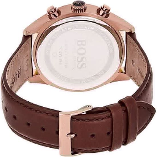 Montre Chronographe Hugo Boss 1513604 Cuir Marron Etancheite 3 ATM Cadran Bleu Bleu Marron Achat vente montre Homme Adulte Bleu Cuir Cdiscount