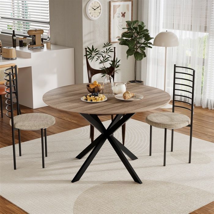 Table à Manger Rectangulaire Pour 4 Personnes 120x80 Cm - En Bois, Base En V, Blanc, Pour Salle à Manger Ou Cuisine - 10