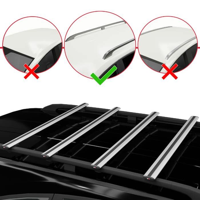 CHROMEMASTER Barres De Toit VW Caddy L1 SWB 2015-2020 - Rails Aluminium Pour Coffre Et Porte-vélos