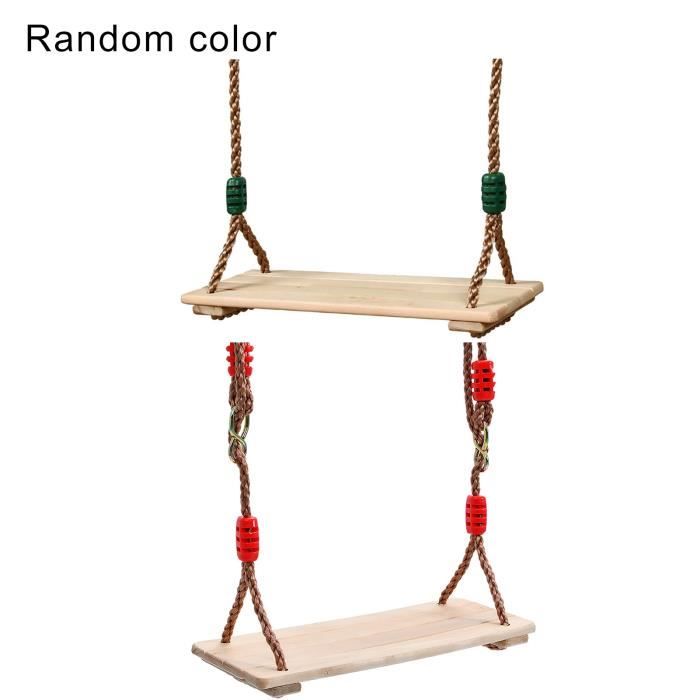 Balançoire En Bois Courbe – Siège 500 Kg Avec Corde Réglable, Résistant Aux Intempéries, Intérieur Et Extérieur