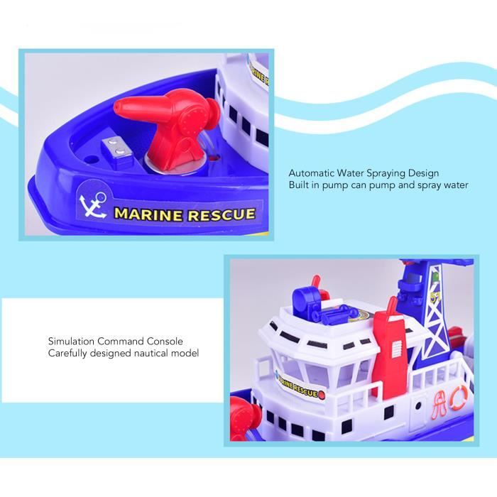 Bateau Pompier électrique – Jouet De Bain Avec Musique, Lumière Et Pulvérisation D’eau Automatique, Pour Piscine, Plage Et Bain