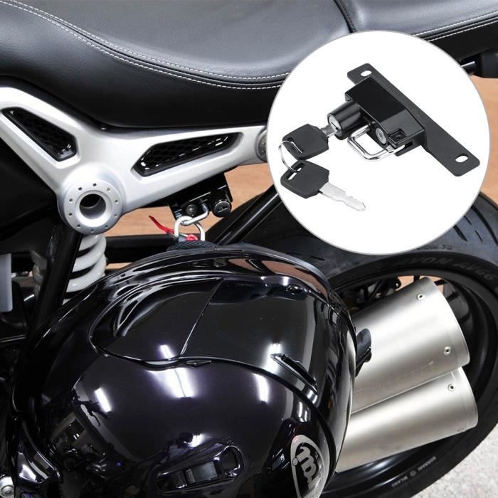 Serrure Casque Moto Universelle Guidon 22mm - Cadenas Sécurité Avec 2 Clés - Modèle Noir