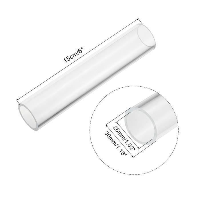 Rebower Acryl-Rohr – 26 Mm ID, 32 Mm OD, 250 Mm Länge, Transparent, Für Lampen, Aquarien & DIY