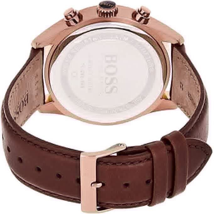 Montre Chronographe TechnoSport - Cadran Rose Or Et Cuir Marron, Style Sport-élégant