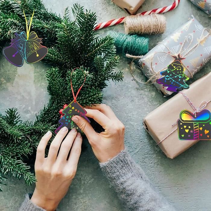36 Pièces Noël Papier à Gratter Noël Images à Gratter Noel Kits De
