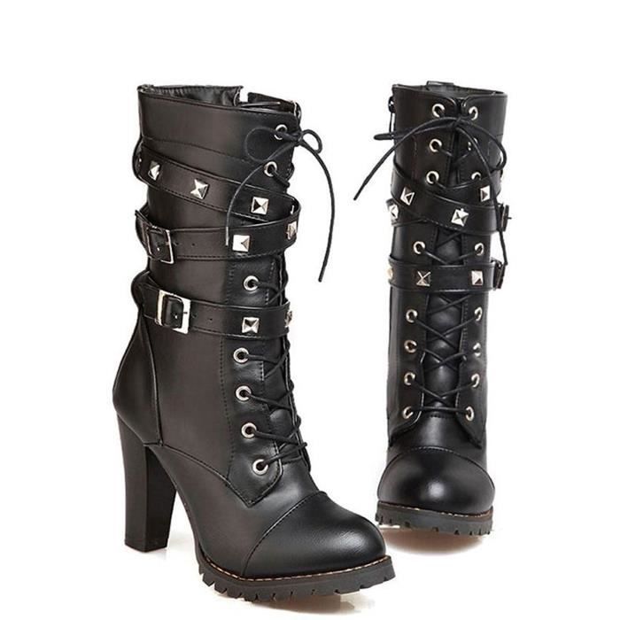 Boots motard top femme talon