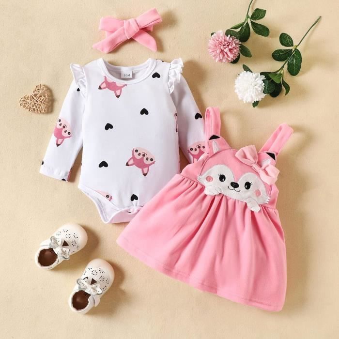 Ensemble bebe fille naissance ecureuil imprime Marque Modele Rose Polyester Enfant Fille Rose Cdiscount Pret a Porter